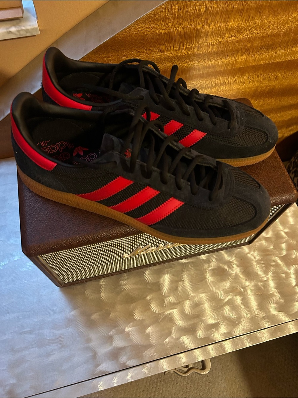 Adidas Speziale in black with Red Stripes and Gum Sole - Picture 3 of 6
